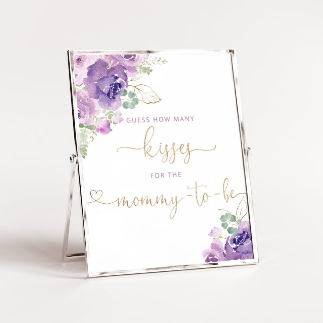 Lila blommig hur många kyssar till den blivande ma poster (Skapare uppladdad)
