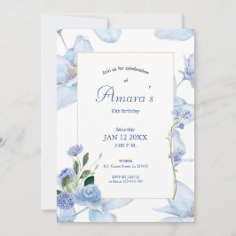 Lila Blommig  Inbjudningar