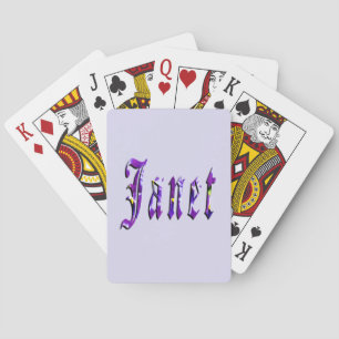 Lila blommig Janet namn,  Casinokort