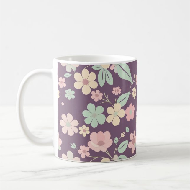 Lila Blommig Kaffemug Kaffemugg (Vänster)