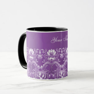 Lila Blommig Kaffemugge Mugg