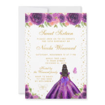 Lila Blommig Mörkhyad Prinsessa Sweet Sixteen