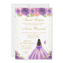 Lila Blommig Mörkhyad Prinsessa Sweet Sixteen