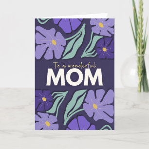 Lila blommig morsdagspresent - Till mamma Helgkort