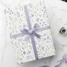Lila blommig presentpapper