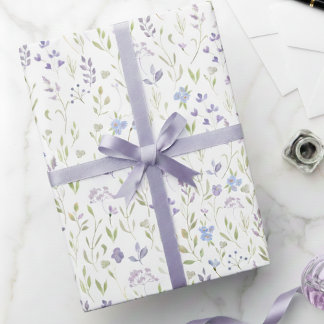 Lila blommig presentpapper