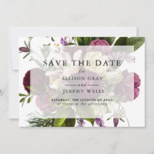 Lila blommig Save the Date