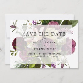 Lila blommig Save the Date Spara Datumet