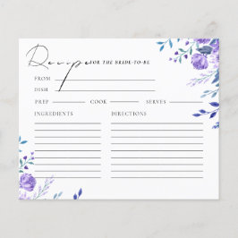 Lila Blommig Trädgård Bröllopsfest Receptkort