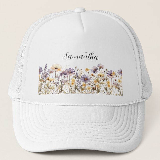 Lila Blommig Vildblomsnamn  Keps (Framsida)