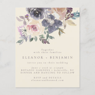 Lila Blommig Watercolor Elegant Bröllop På Budget