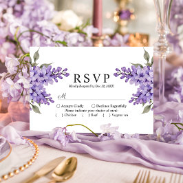 Lila Blommig Wisteria Bröllop RSVP-Kort OSA Kort