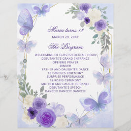 Lila Blommigt 18 Ceremonisprogrammet Candle och Ro