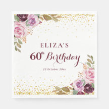 Lila blommigt 60:e födelsedagsfesten