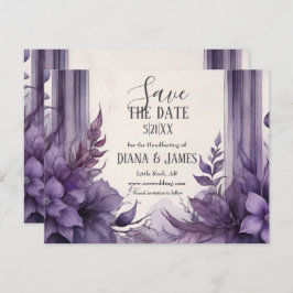 Lila Blommigt Arch Pagan Handfixing Spara Datumet