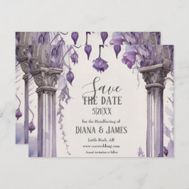 Lila Blommigt Arch Pagan Handfixing Spara Datumet