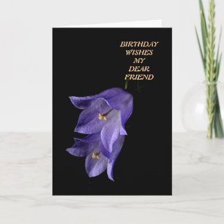 Lila blommigt art Birthday önskemål Friend Kort
