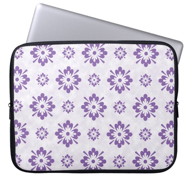 Lila blommigt art mönster laptop fodral (Framsidan)