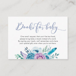 Lila Blommigt Baby Shower Bokar för baby-kort Tilläggskort