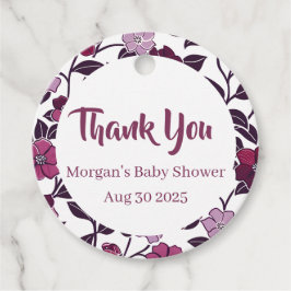 Lila Blommigt Baby Shower Gåvor Etiketter