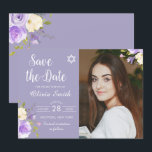 Lila Blommigt Bat mitzvah Foto Spara datum Datumet<br><div class="desc">Klistra in Lila Blommigt Bat mitzvah Foto Spara datum</div>