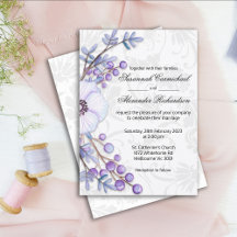 Lila Blommigt Berries and Damask Wedding