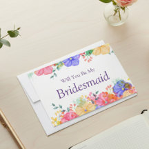 Lila Blommigt blir du min Bridesmaid Frieri