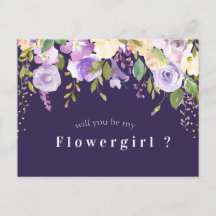 lila blommigt, blir du mitt blomsterflickekort