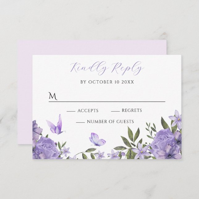 Lila blommigt-blogg OSA kort (Fram/baksida)