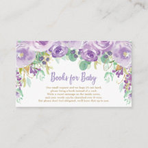 Lila Blommigt Blommor Baby Shower tar med en Bok