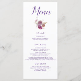Lila Blommigt Bröllop Catering Meny