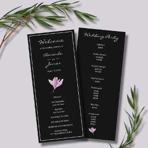Lila Blommigt Bröllop Ceremony-programmet Program