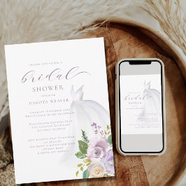 Lila Blommigt Bröllop Dress Möhippa Inbjudningar