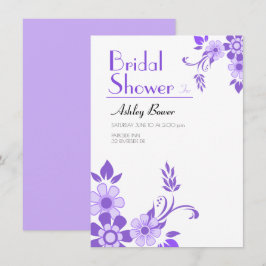 Lila blommigt Bröllop Inbjudningar