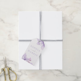 Lila Blommigt Bröllop Presentetikett
