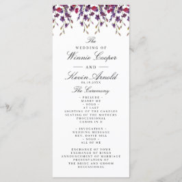 Lila Blommigt Bröllopsprogram Program