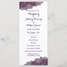 Lila Blommigt Bröllopsprogram Program