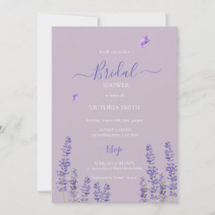 Lila blommigt Brunch med Bride Möhippa Inbjudningar