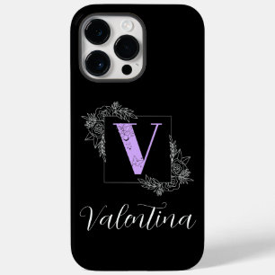 Lila Blommigt Butterfly Anpassningsbar Monogram -