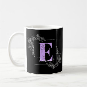 Lila Blommigt Butterfly Anpassningsbar Monogram - Kaffemugg