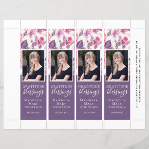 Lila Blommigt Butterfly Birthday Bookmark-mall