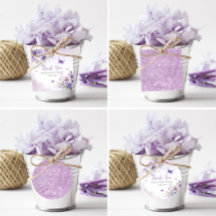 Lila Blommigt Butterfly Girl Baby Shower Tack