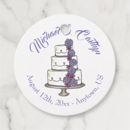 Lila Blommigt Cake Möhippa Bröllop Gåvor Etiketter