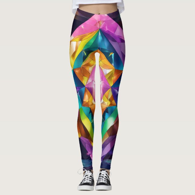 "Lila Blommigt Cherub Art Leggings: Timless Elega Leggings (Framsida)