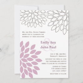 Lila Blommigt Chrysanthemum bröllopsinbjudningar Inbjudningar