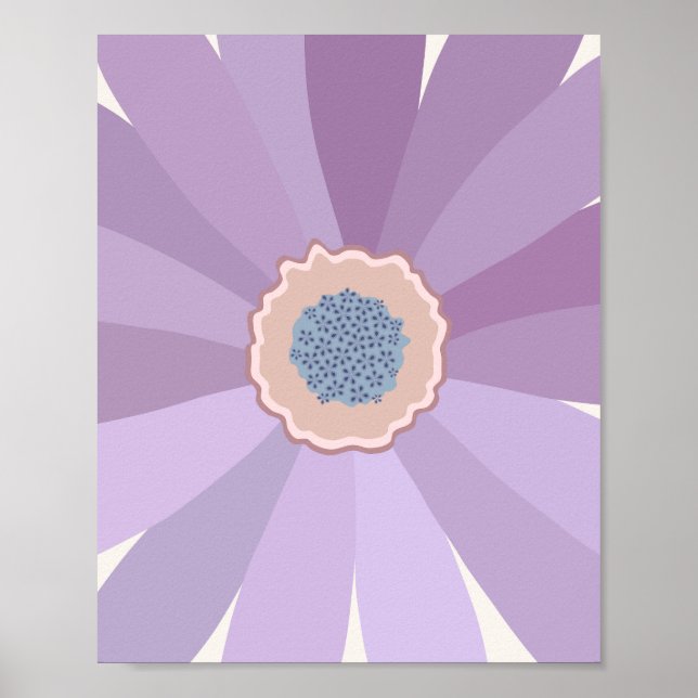Lila Blommigt Daisy Poster (Framsidan)
