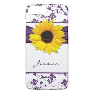 Lila Blommigt Damask Gult Solros