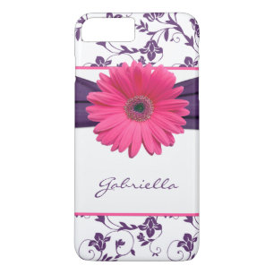Lila Blommigt Damask Rosa Gerber Daisy iPhone 6 ca