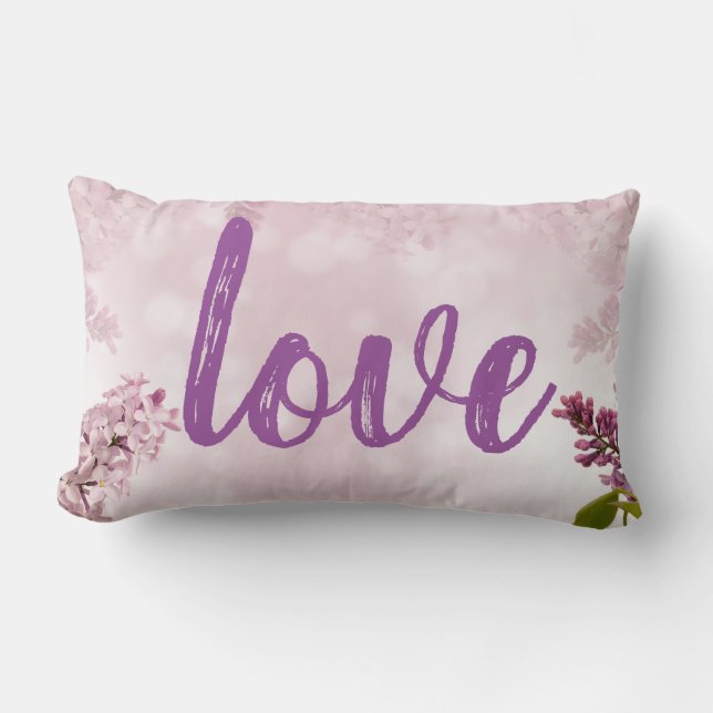 Lila blommigt Design - Lumbarkudde (Framsida)