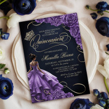 Lila Blommigt Dress Quinceañera